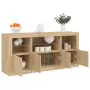 Credenza con Luci LED Rovere Sonoma 142,5x37x67 cm