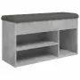 Panca per Scarpe Grigio Cemento 82x32x45,5cm Legno Multistrato