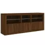 Credenza con Luci LED Rovere Marrone 162x37x67 cm