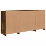 Credenza con Luci LED Rovere Fumo 142,5x37x67 cm