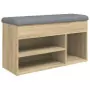 Panca Porta Scarpe Rovere Sonoma 82x32x45,5cm Legno Multistrato