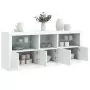 Credenza con Luci LED Bianca 162x37x67 cm