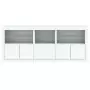 Credenza con Luci LED Bianca 162x37x67 cm