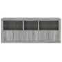 Credenza con Luci LED Grigio Sonoma 162x37x67 cm