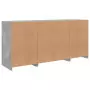 Credenza con Luci LED Grigio Cemento 142,5x37x67 cm