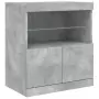 Credenza con Luci LED Grigio Cemento 142,5x37x67 cm