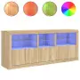 Credenza con Luci LED Rovere Sonoma 162x37x67 cm