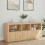 Credenza con Luci LED Rovere Sonoma 162x37x67 cm