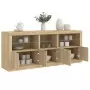 Credenza con Luci LED Rovere Sonoma 162x37x67 cm