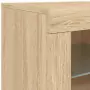 Credenza con Luci LED Rovere Sonoma 162x37x67 cm