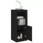 Credenza con Luci LED Nera 41x37x100 cm