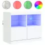 Credenza con Luci LED Bianca 81x37x67 cm