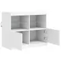 Credenza con Luci LED Bianca 81x37x67 cm