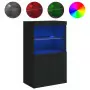 Credenza con Luci LED Nera 60,5x37x100 cm