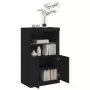 Credenza con Luci LED Nera 60,5x37x100 cm