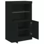 Credenza con Luci LED Nera 60,5x37x100 cm