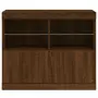 Credenza con Luci LED Rovere Marrone 81x37x67 cm