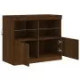 Credenza con Luci LED Rovere Marrone 81x37x67 cm