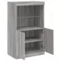 Credenza con Luci LED Grigio Sonoma 60,5x37x100 cm