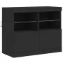 Credenza con Luci LED Nera 81x37x67 cm