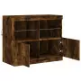 Credenza con Luci LED Rovere Fumo 81x37x67 cm