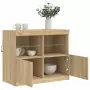 Credenza con Luci LED Rovere Sonoma 81x37x67 cm