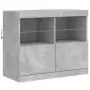 Credenza con Luci LED Grigio Cemento 81x37x67 cm