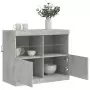 Credenza con Luci LED Grigio Cemento 81x37x67 cm