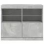 Credenza con Luci LED Grigio Cemento 81x37x67 cm