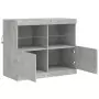 Credenza con Luci LED Grigio Cemento 81x37x67 cm