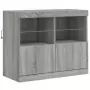 Credenza con Luci LED Grigio Sonoma 81x37x67 cm