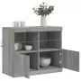 Credenza con Luci LED Grigio Sonoma 81x37x67 cm