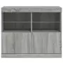 Credenza con Luci LED Grigio Sonoma 81x37x67 cm