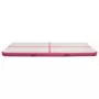 Tappetino Ginnastica Gonfiabile con Pompa 400x100x15cm PVC Rosa