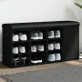 Panca Porta Scarpe Nera 102x32x50 cm in Legno Multistrato