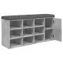 Panca Porta Scarpe Grigio Cemento 102x32x50cm Legno Multistrato