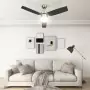 Ventilatore Soffitto con Luce e Telecomando 108 cm Marrone Scuro