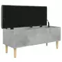 Panca Portaoggetti Grigio Cemento 102x42x46cm Legno Multistrato