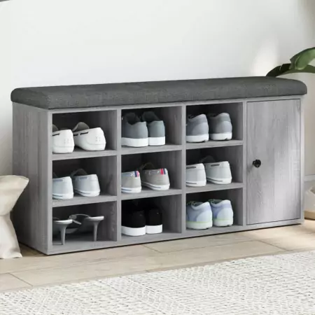 Panca Porta Scarpe Grigio Sonoma 102x32x50 cm Legno Multistrato