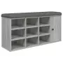 Panca Porta Scarpe Grigio Sonoma 102x32x50 cm Legno Multistrato