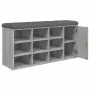 Panca Porta Scarpe Grigio Sonoma 102x32x50 cm Legno Multistrato