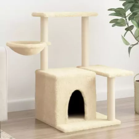 Albero per Gatti con Tiragraffi in Sisal Crema 83 cm