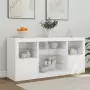 Credenza con Luci LED Bianca 142,5x37x67 cm