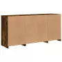 Credenza con Luci LED Rovere Fumo 142,5x37x67 cm