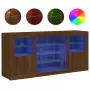 Credenza con Luci LED Rovere Marrone 142,5x37x67 cm