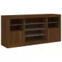 Credenza con Luci LED Rovere Marrone 142,5x37x67 cm