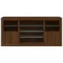 Credenza con Luci LED Rovere Marrone 142,5x37x67 cm