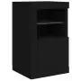 Credenza con Luci LED Nera 164x37x67 cm