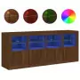 Credenza con Luci LED Rovere Marrone 163x37x67 cm