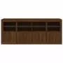 Credenza con Luci LED Rovere Marrone 163x37x67 cm